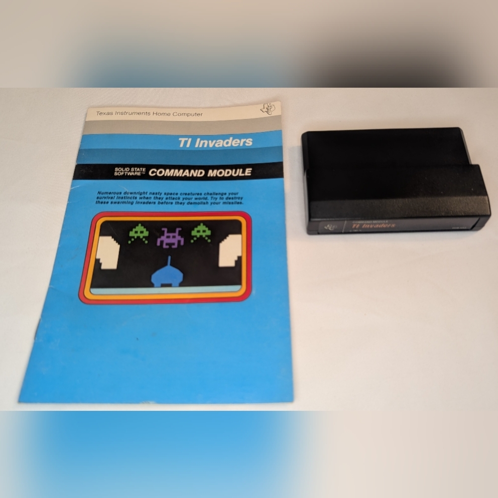 1981 TI Invaders Game Cartridge Home Computer W/ Instructional Manual PHM 3053